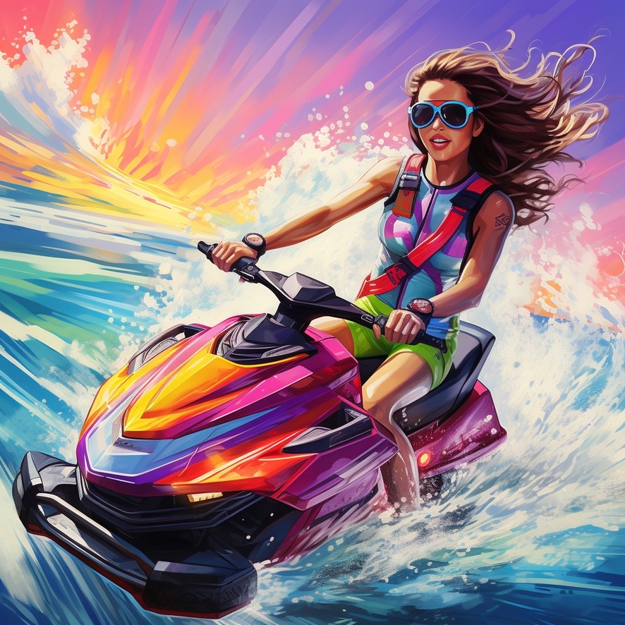 Jetskiző sportoló